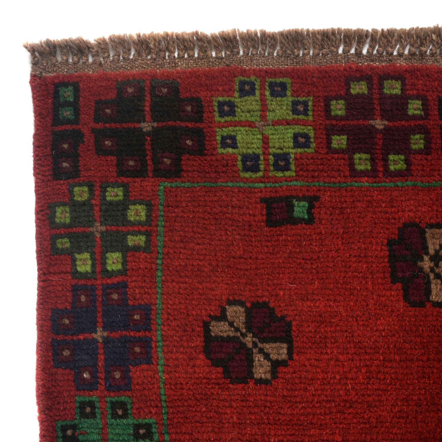 Baluchi Rug Handmade Red Geometric 4x6 ft