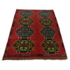 Baluchi Rug Handmade Red Geometric 4x6 ft