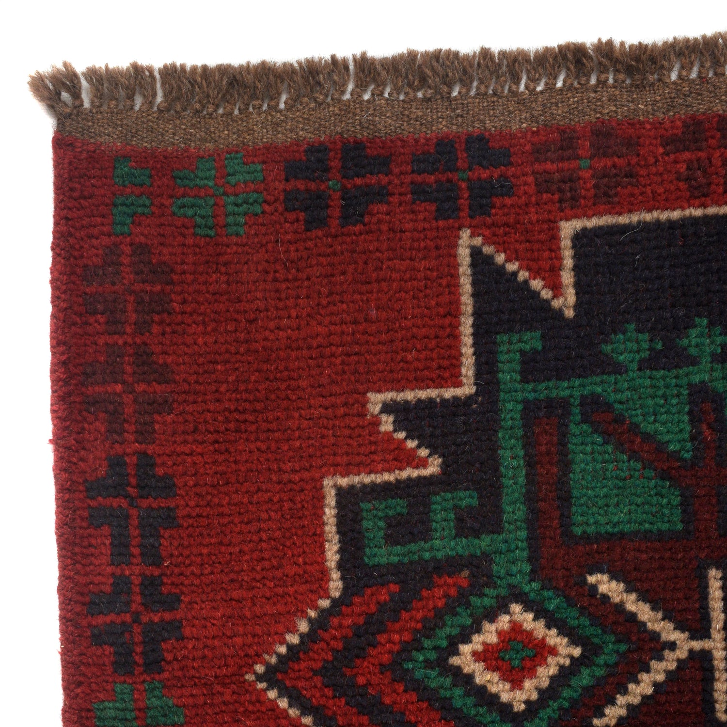 Baluchi Rug Handmade Red Geometric 4x6 ft