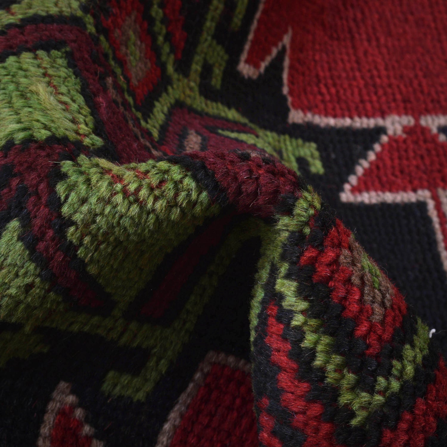 Baluchi Rug Handmade Red Geometric 4x6 ft