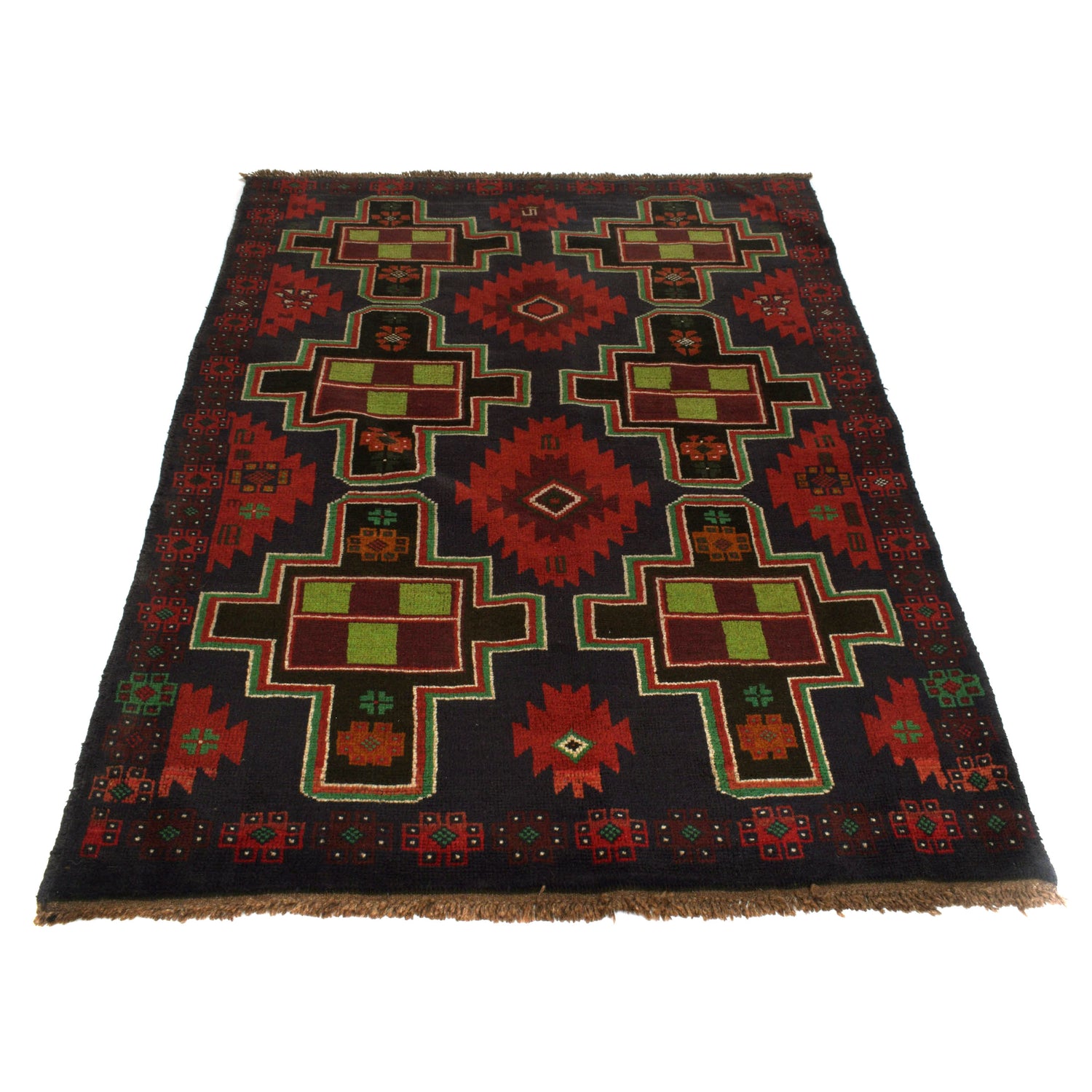 Baluchi Rug Handmade Multi Floral 4x6 ft