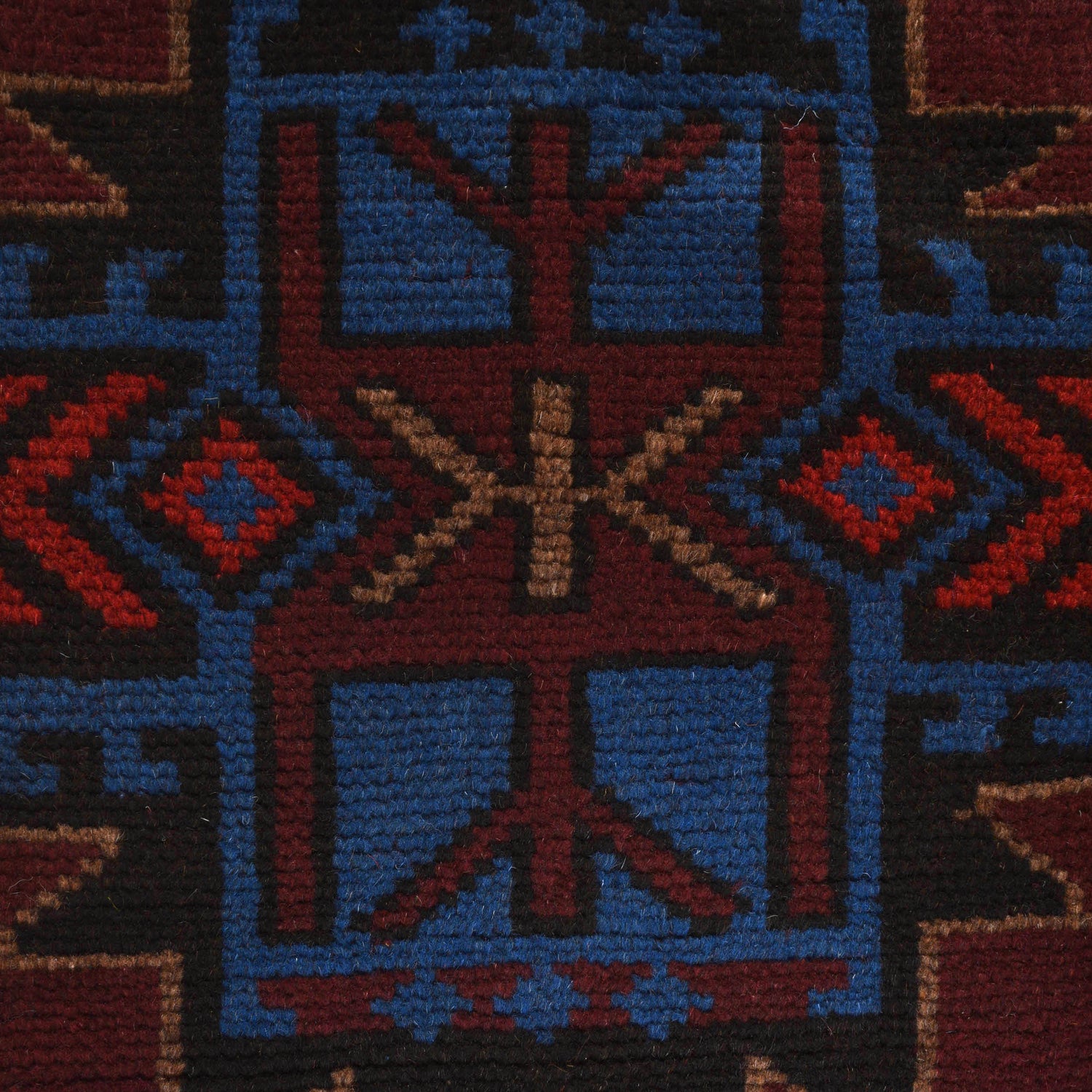 Baluchi Rug Handmade Dark Purple Floral 4x6 ft