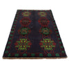 Baluchi Rug Handmade Dark Blue Geometric 4x6 ft
