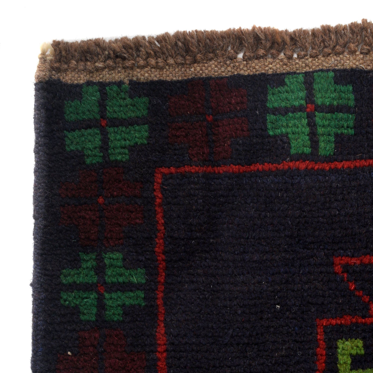 Baluchi Rug Handmade Dark Blue Geometric 4x6 ft