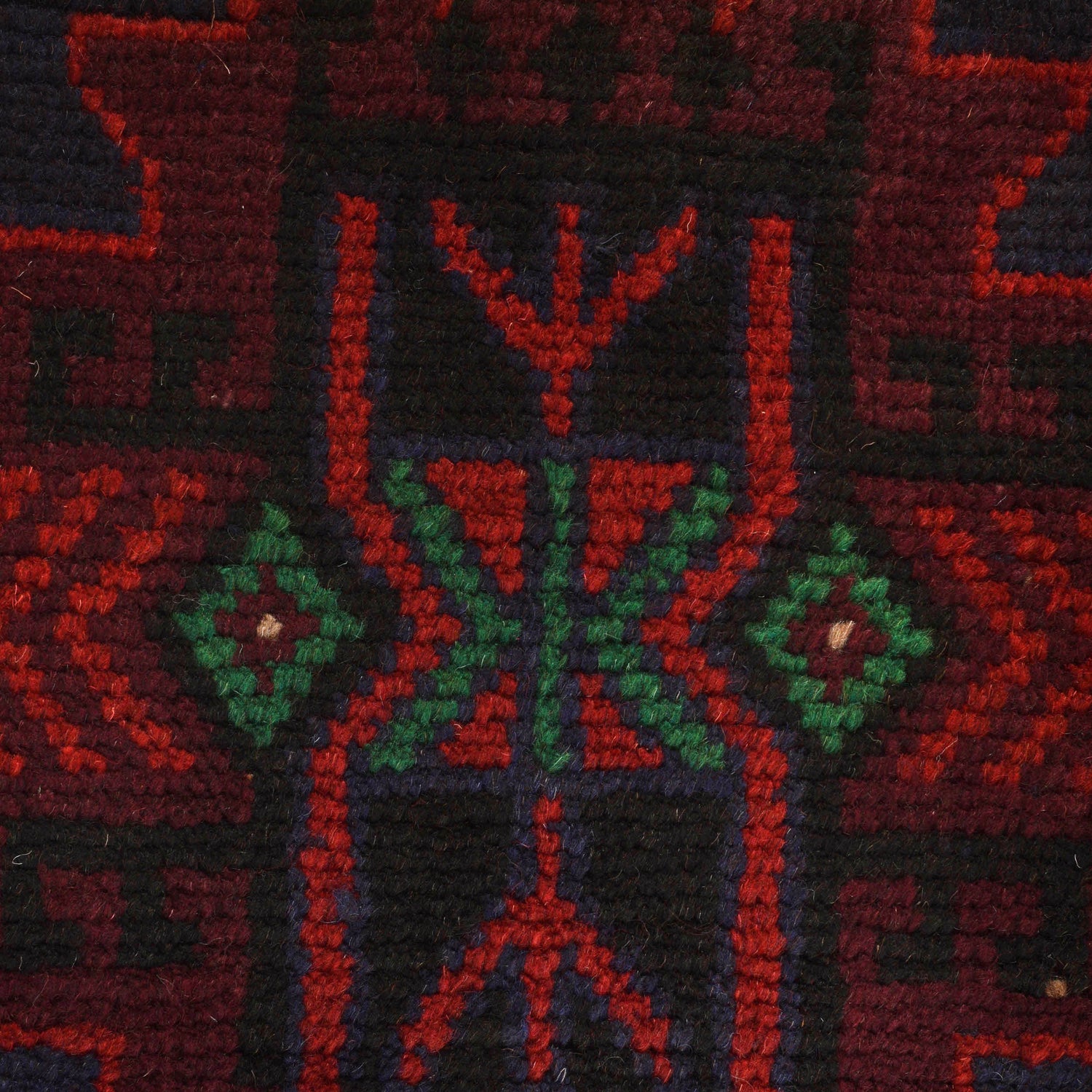 Baluchi Rug Handmade Dark Blue Geometric 4x6 ft