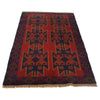 Baluchi Rug Handmade Red Floral 4x6 ft