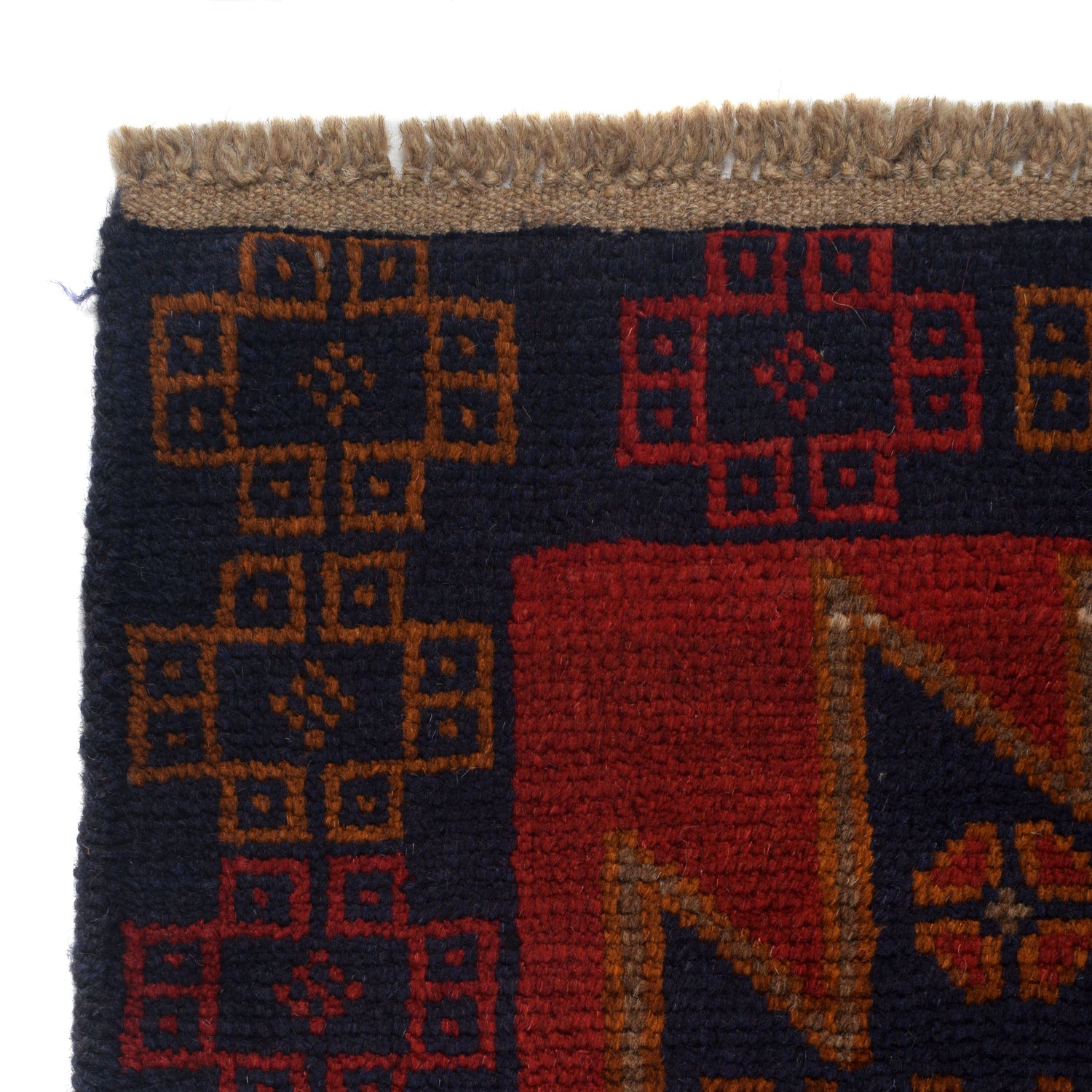 Baluchi Rug Handmade Red Floral 4x6 ft