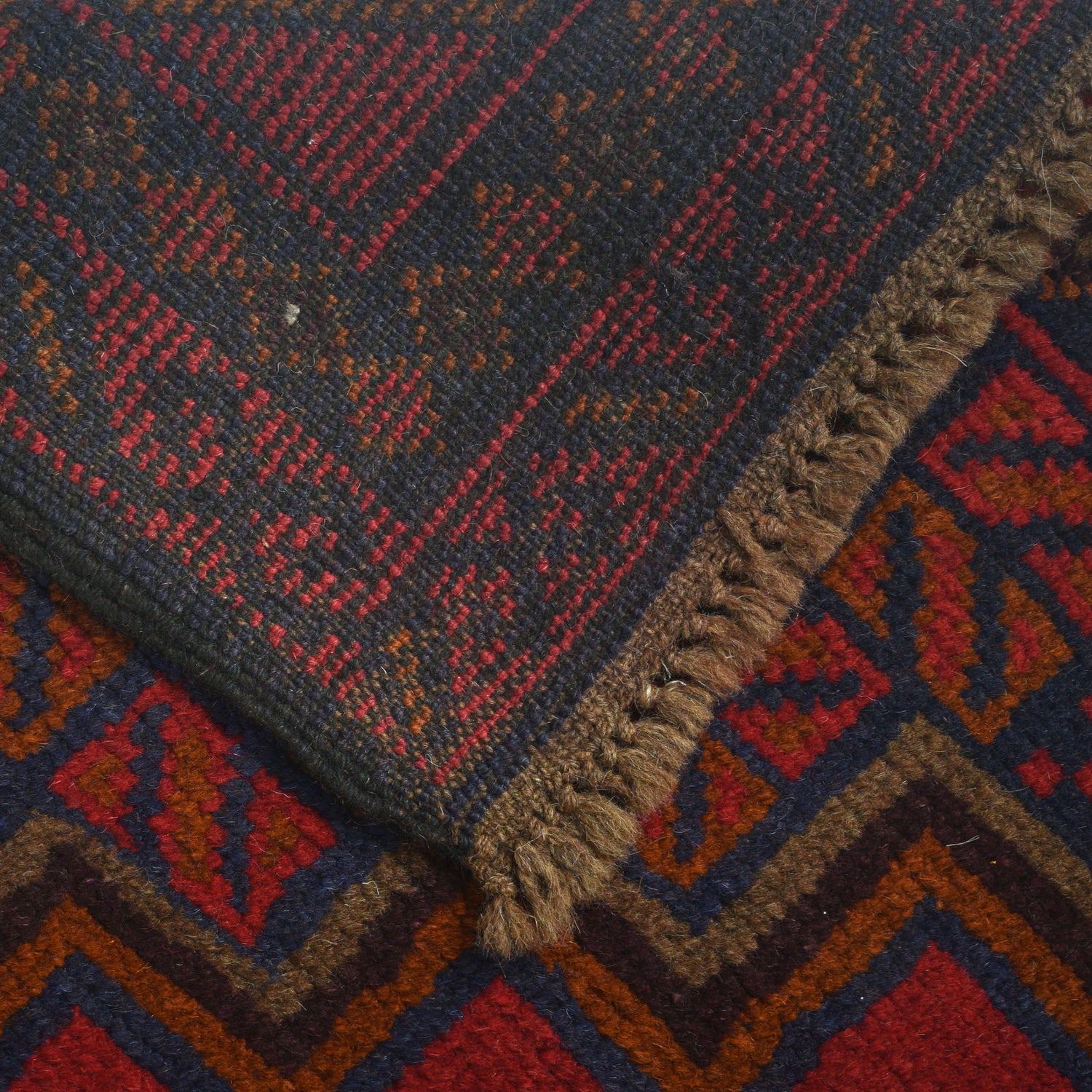 Baluchi Rug Handmade Red Geometric 4x6 ft