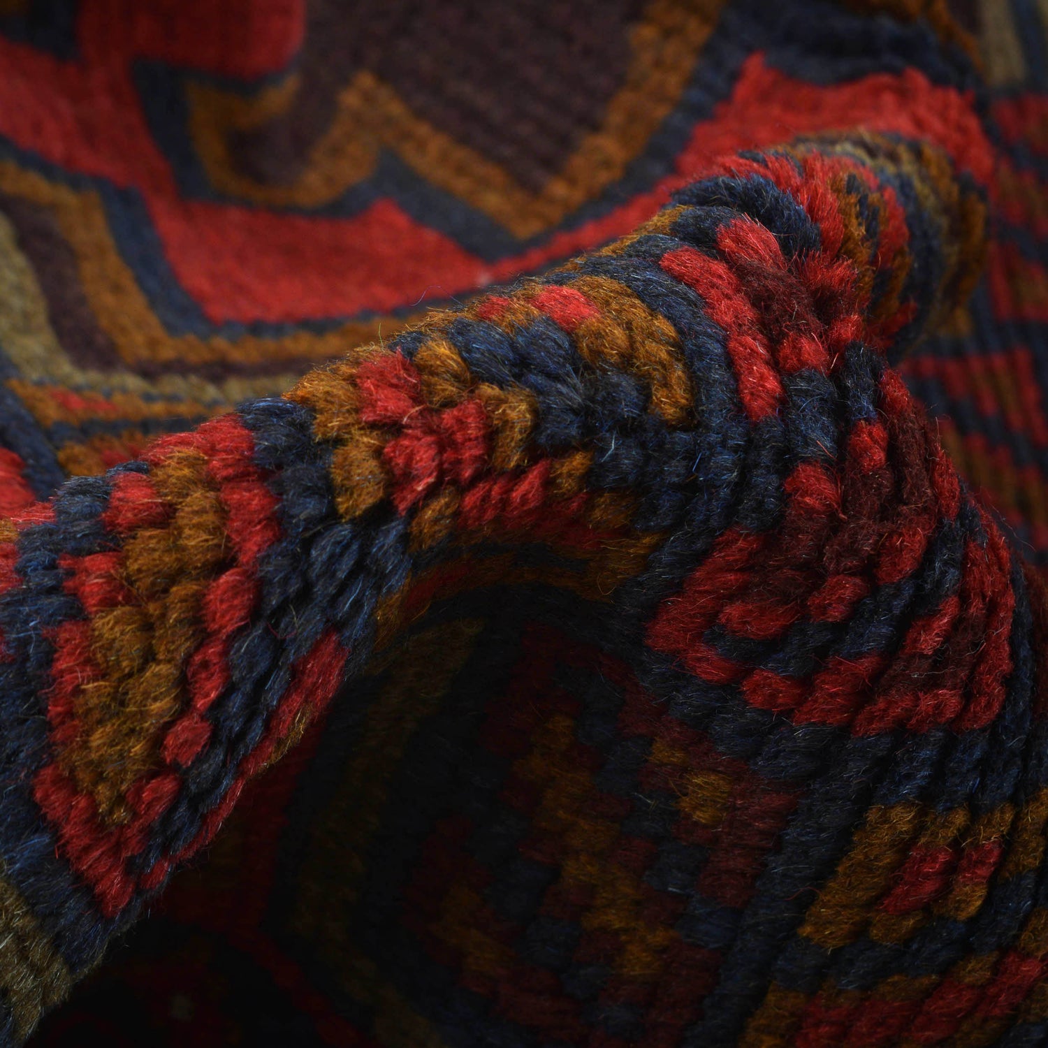 Baluchi Rug Handmade Red Geometric 4x6 ft