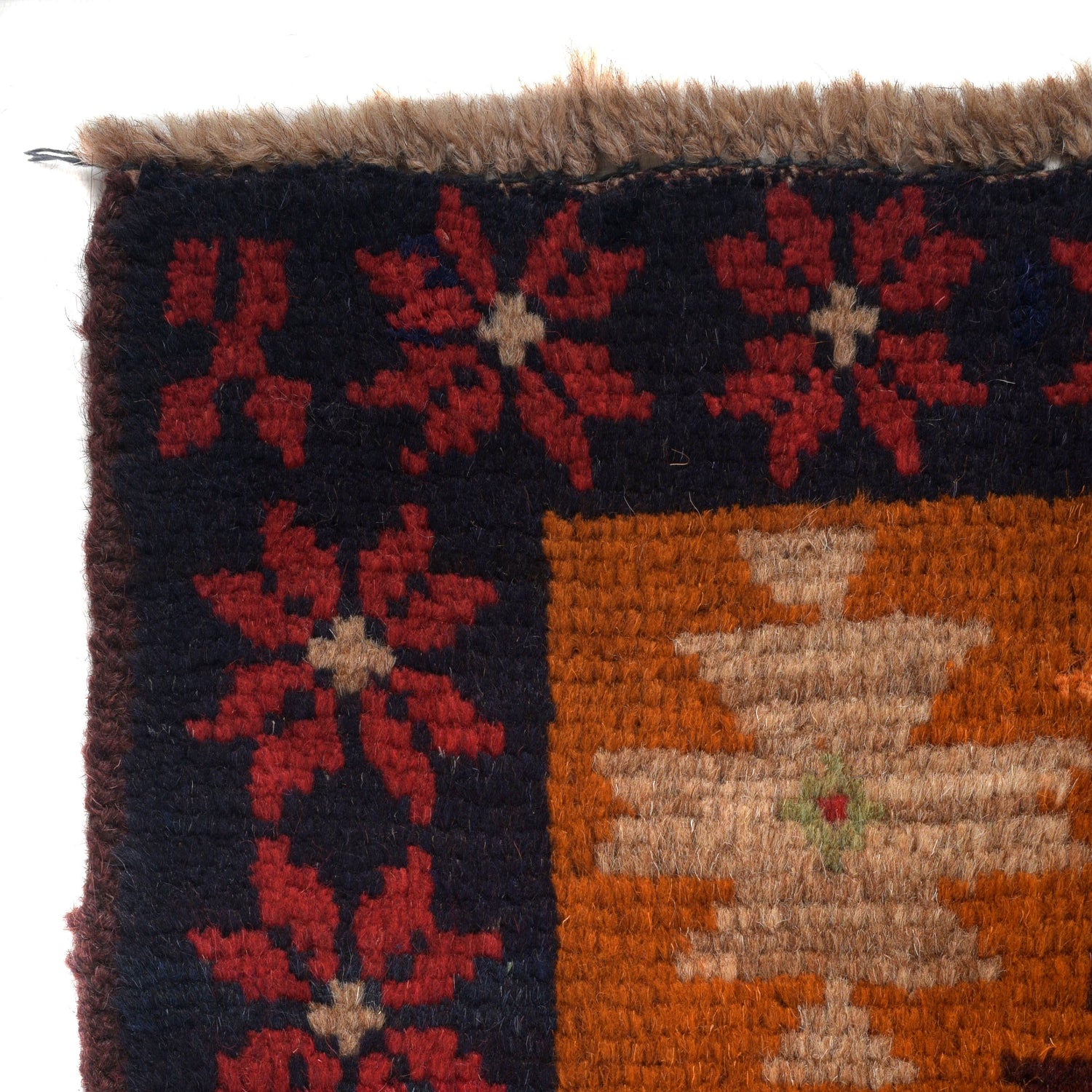 Baluchi Rug Handmade Orange Geometric 4x6 ft