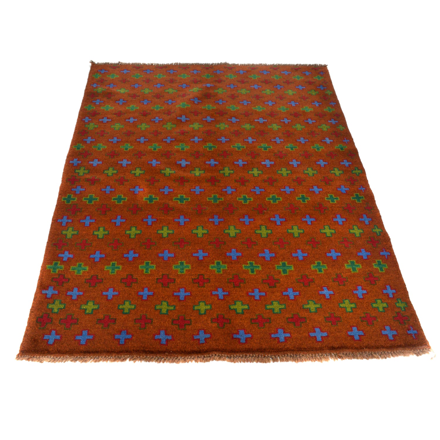 Baluchi Rug Handmade Brown Floral 4x6 ft