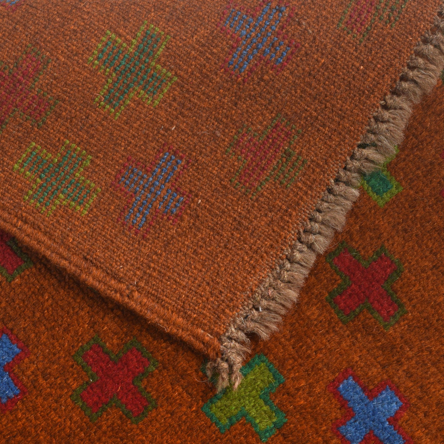 Baluchi Rug Handmade Brown Floral 4x6 ft