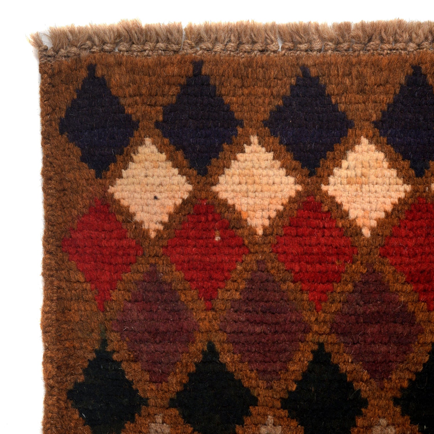 Baluchi Rug Handmade Brown Geometric 4x6 ft