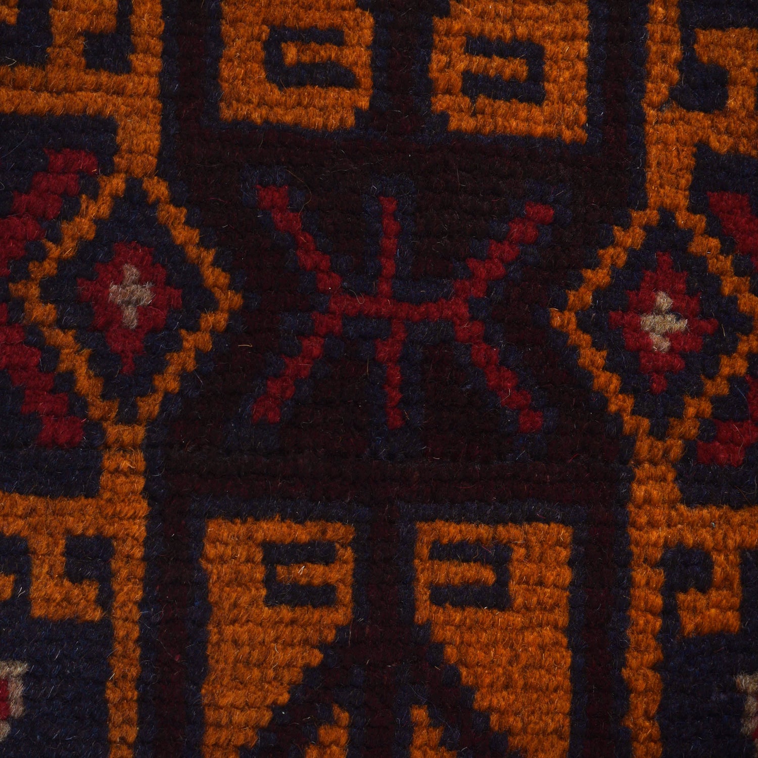 Baluchi Rug Handmade Red Geometric 4x6 ft