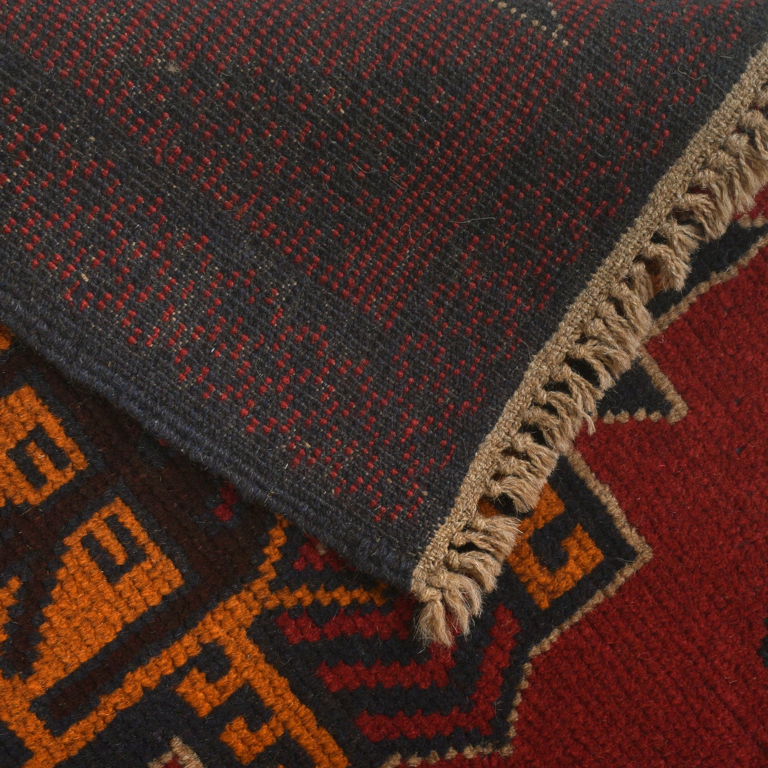 Baluchi Rug Handmade Red Geometric 4x6 ft