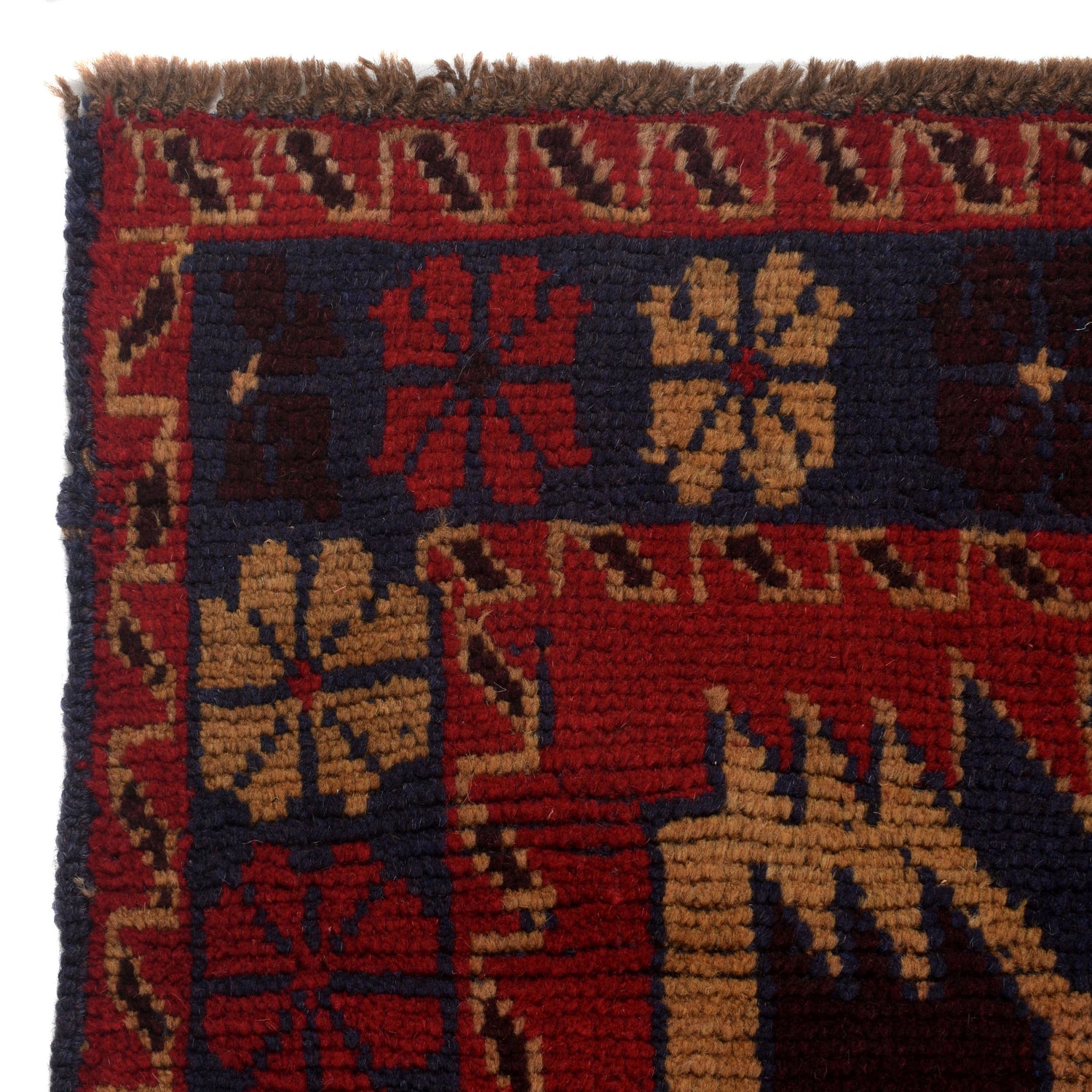 Baluchi Rug Handmade Red Floral 4x6 ft