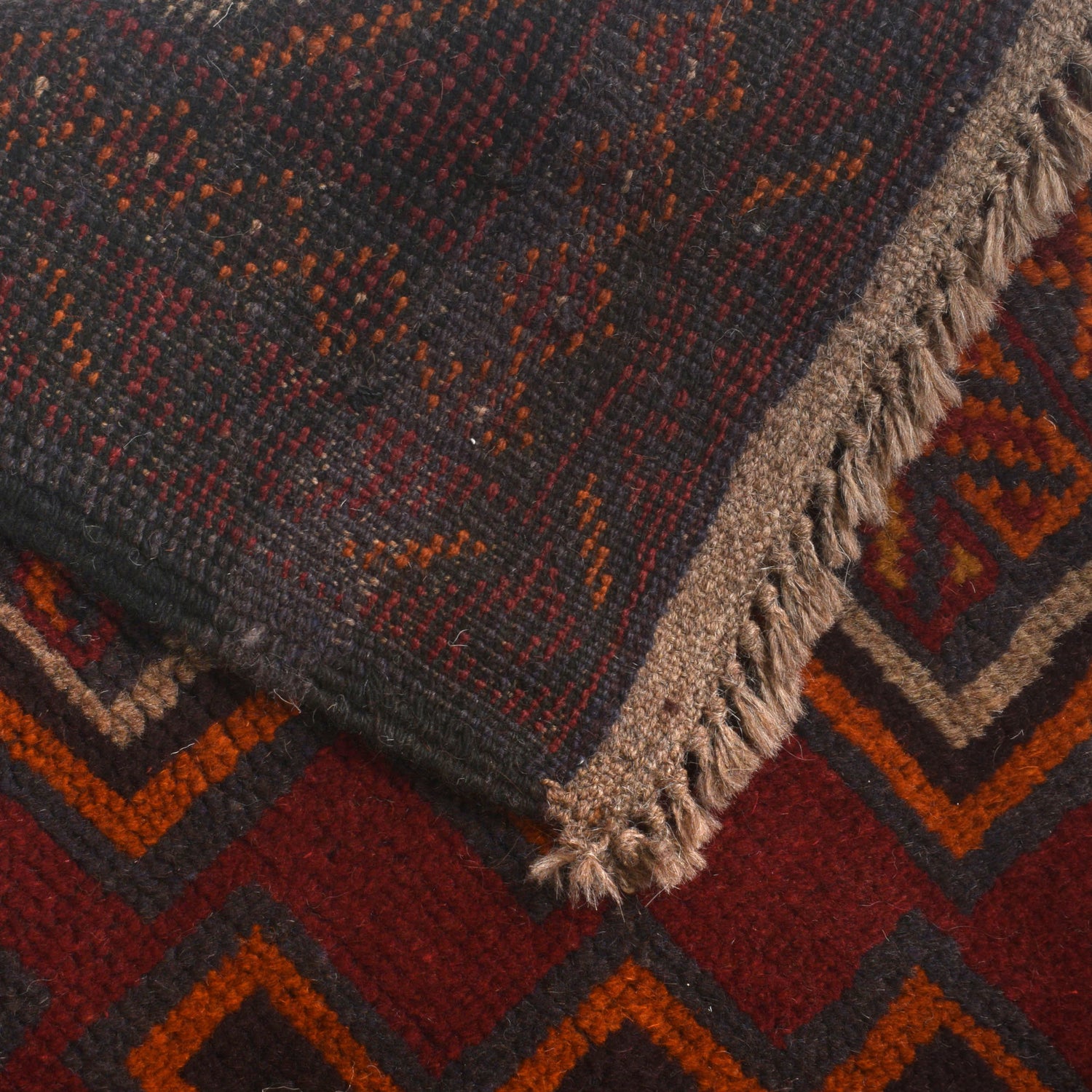 Baluchi Rug Handmade Red Geometric 4x6 ft