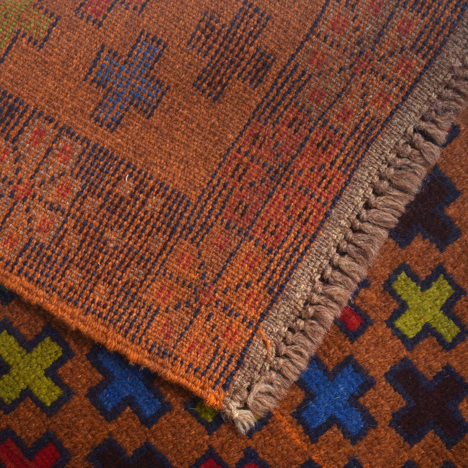 Baluchi Rug Handmade Brown Floral 4x6 ft