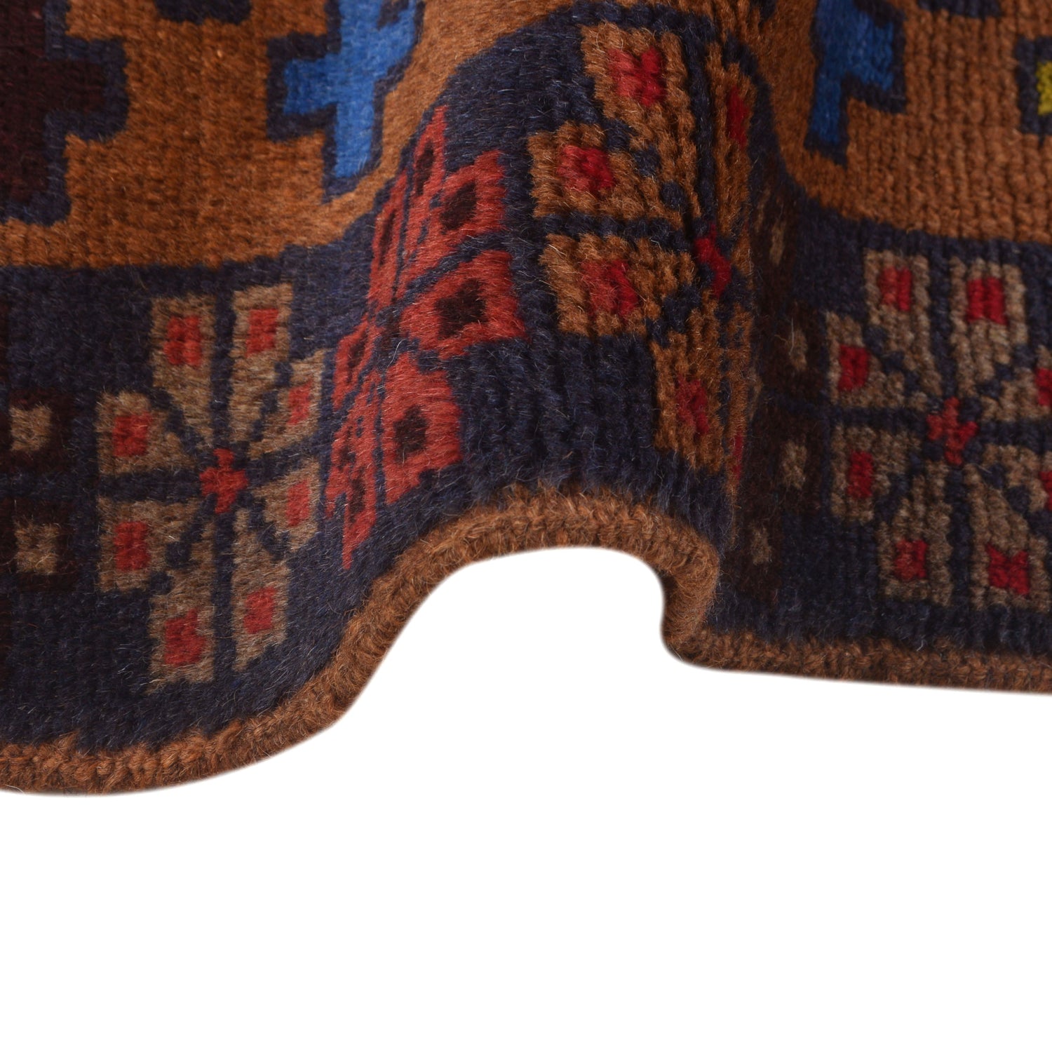 Baluchi Rug Handmade Brown Floral 4x6 ft