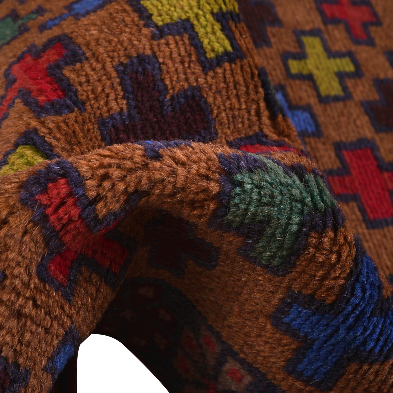 Baluchi Rug Handmade Brown Floral 4x6 ft