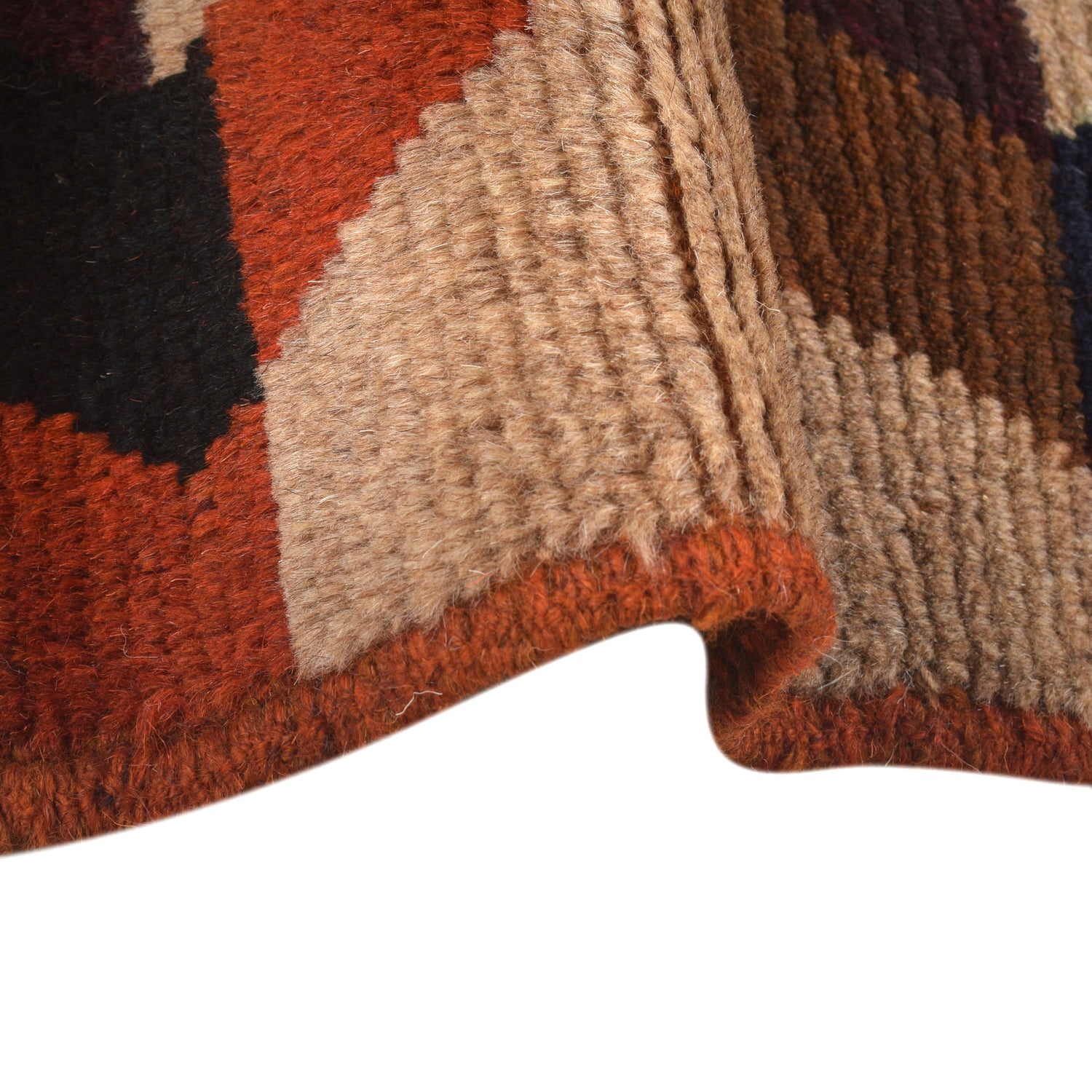 Baluchi Rug Handmade Multi Curvilinear 4x6 ft