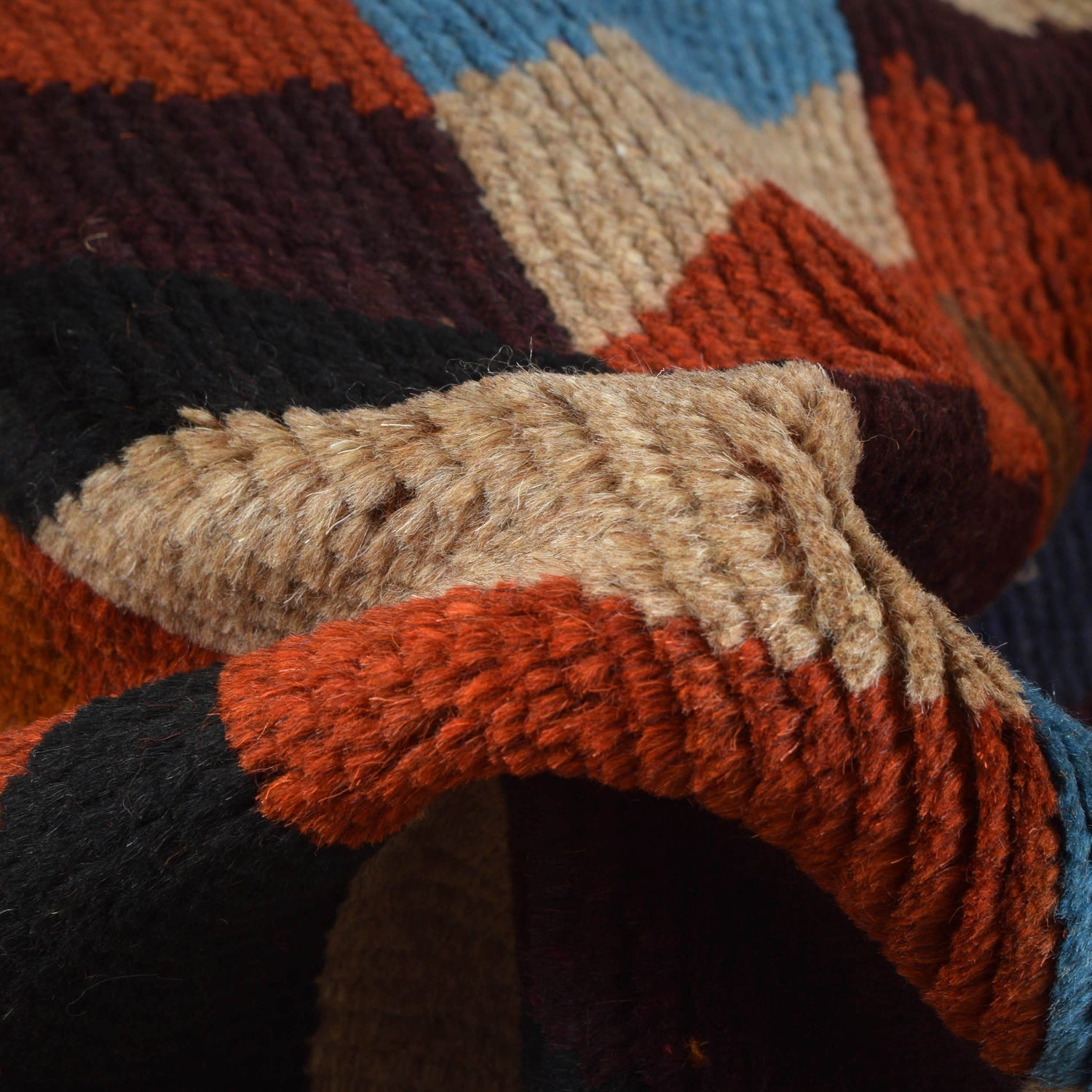 Baluchi Rug Handmade Multi Curvilinear 4x6 ft