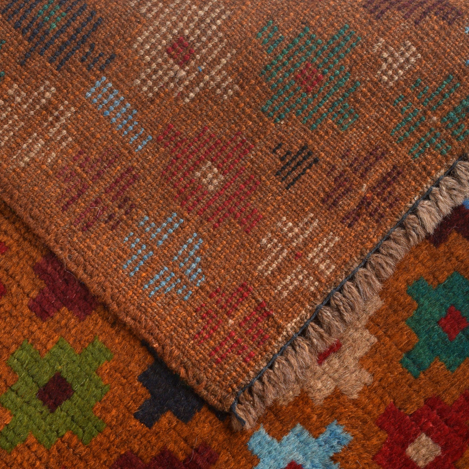 Baluchi Rug Handmade Orange Floral 4x6 ft