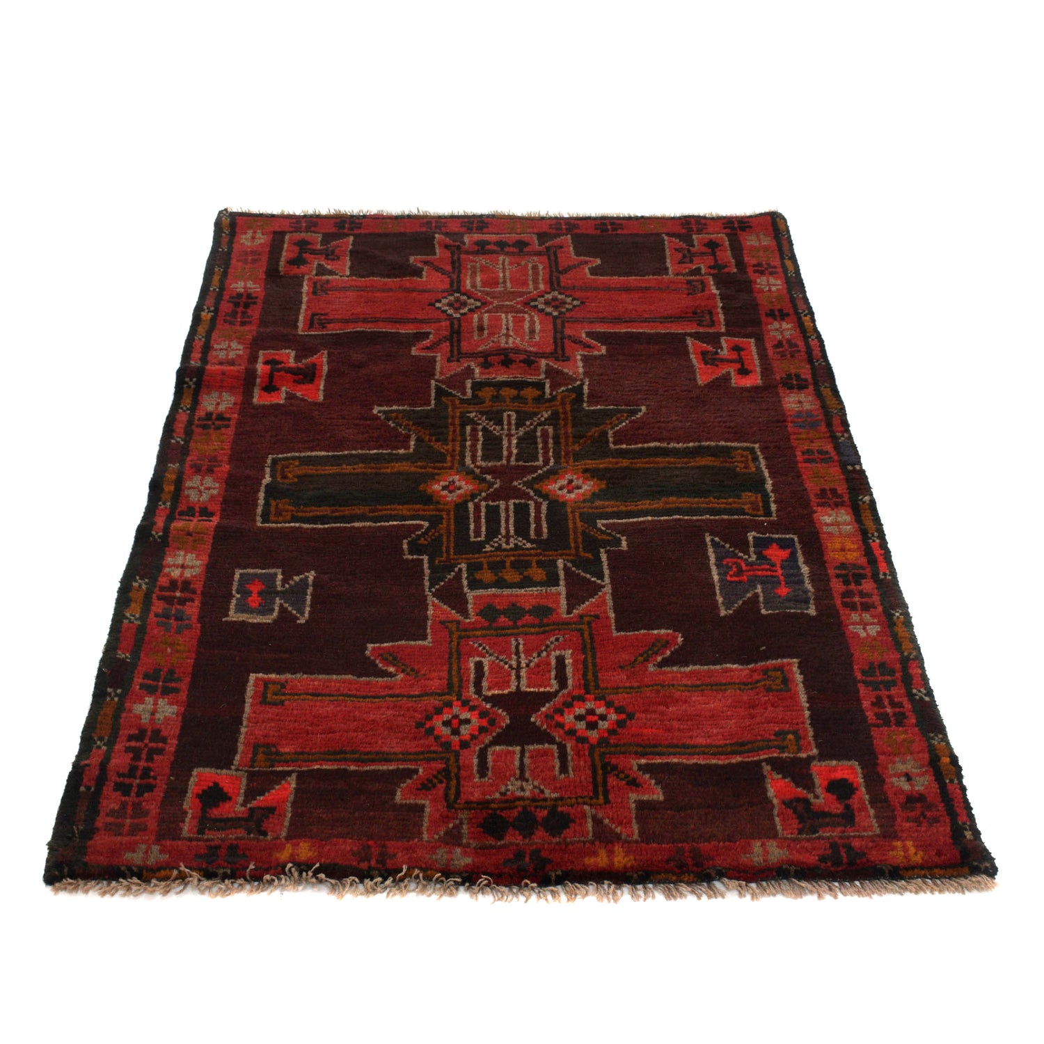 Baluchi Rug Handmade Multi Floral 4x6 ft