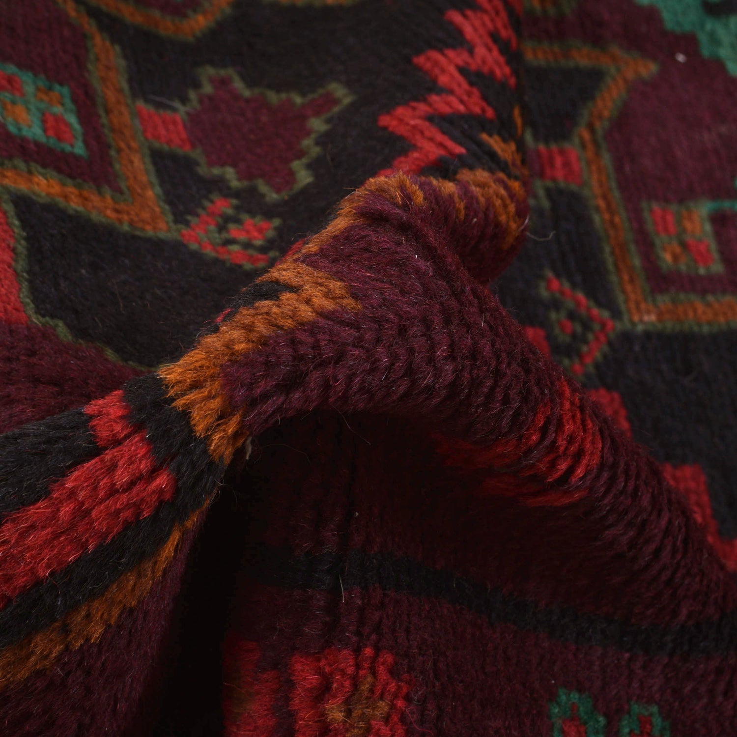 Baluchi Rug Handmade Multi Geometric 4x6 ft