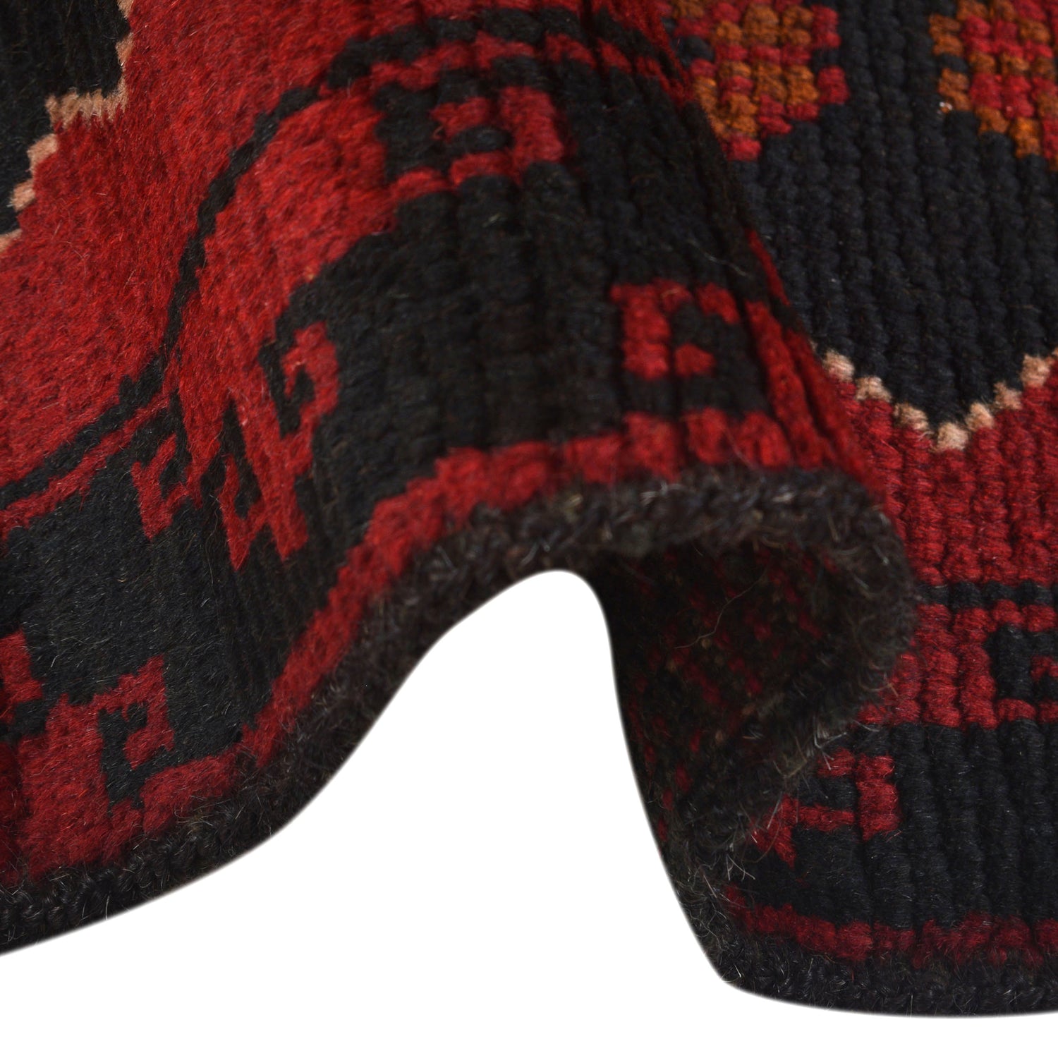 Baluchi Rug Handmade Red Geometric 4x6 ft
