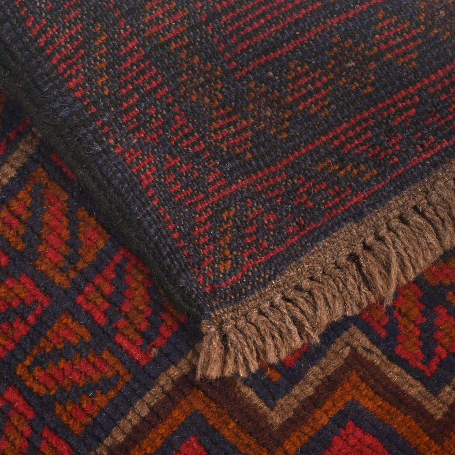Baluchi Rug Handmade Red Geometric 4x6 ft