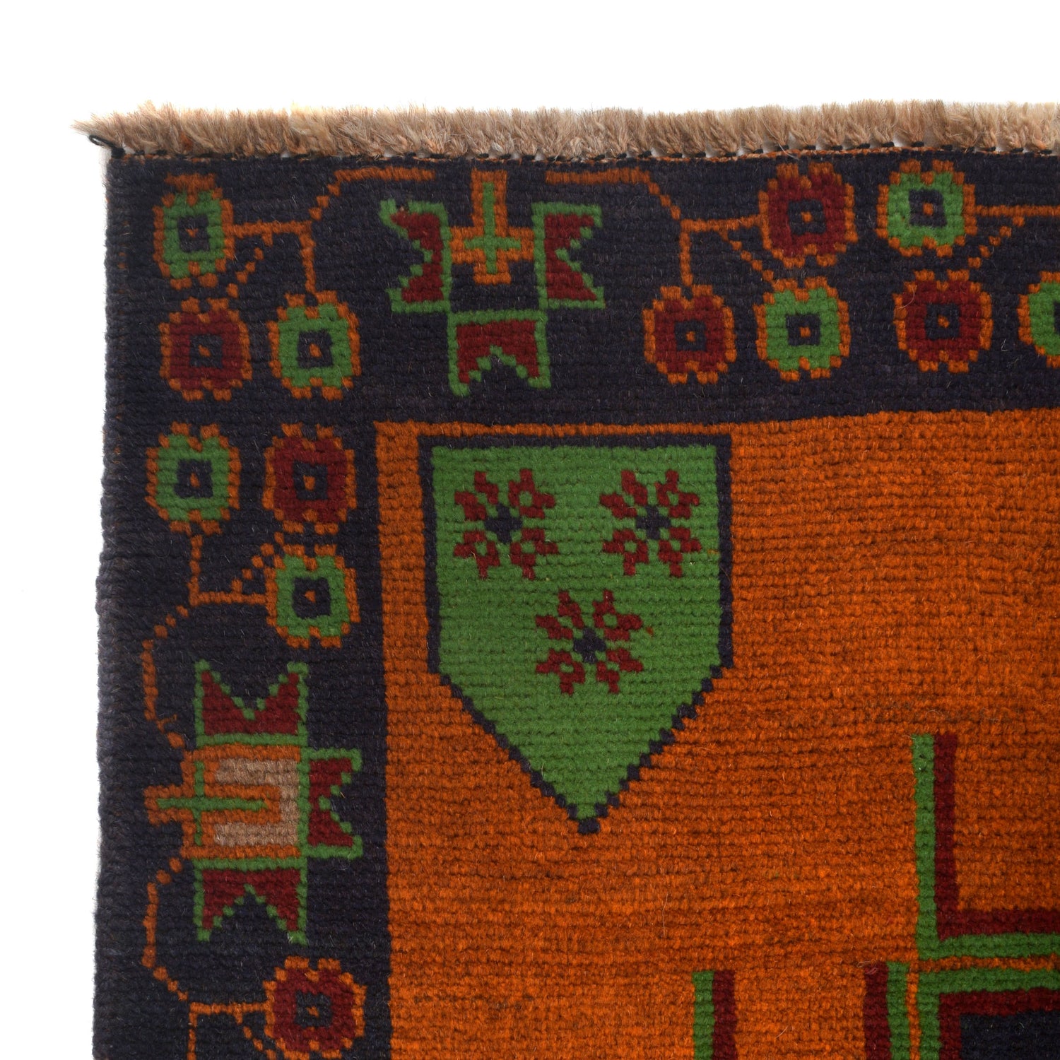 Baluchi Rug Handmade Orange Geometric 4x6 ft