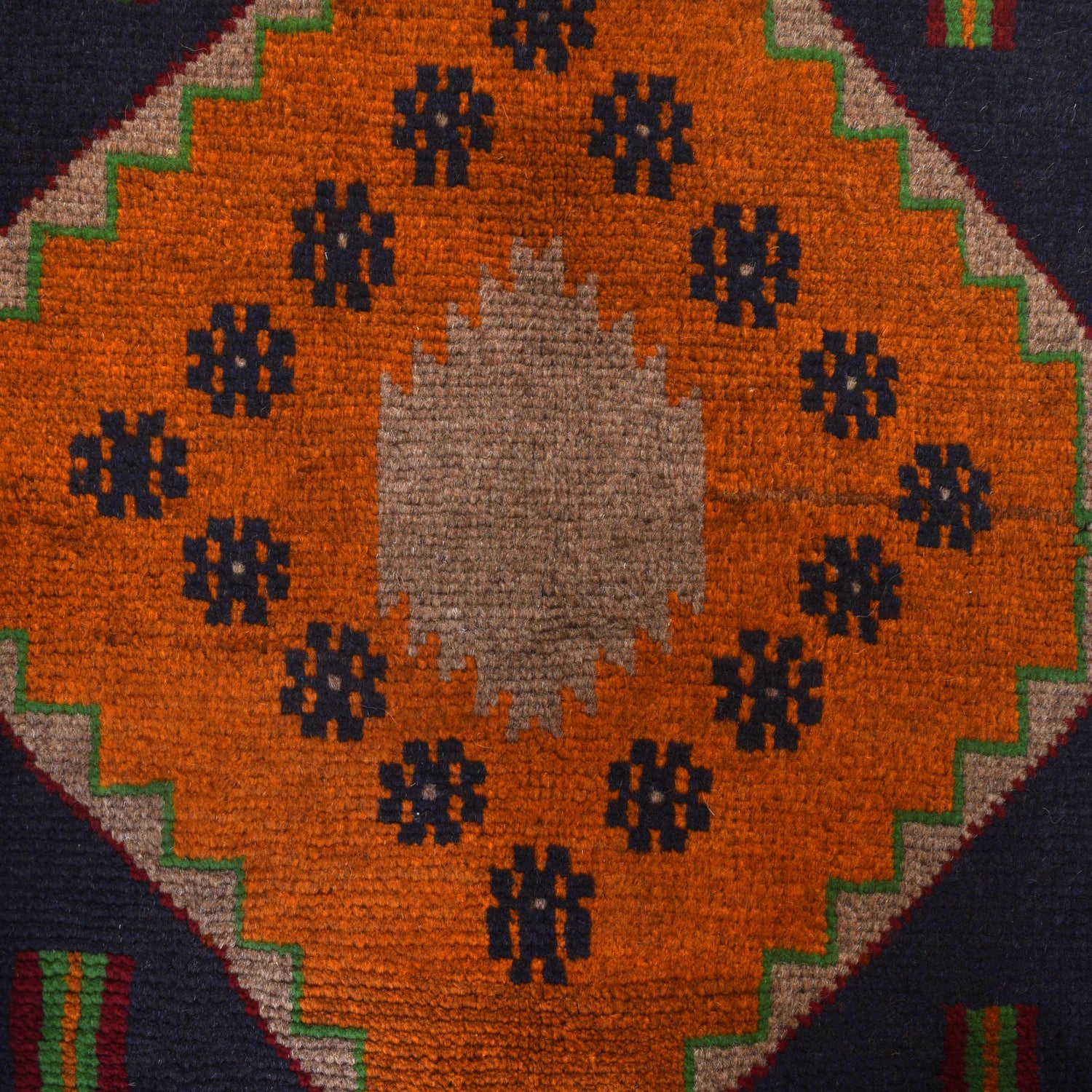 Baluchi Rug Handmade Orange Geometric 4x6 ft