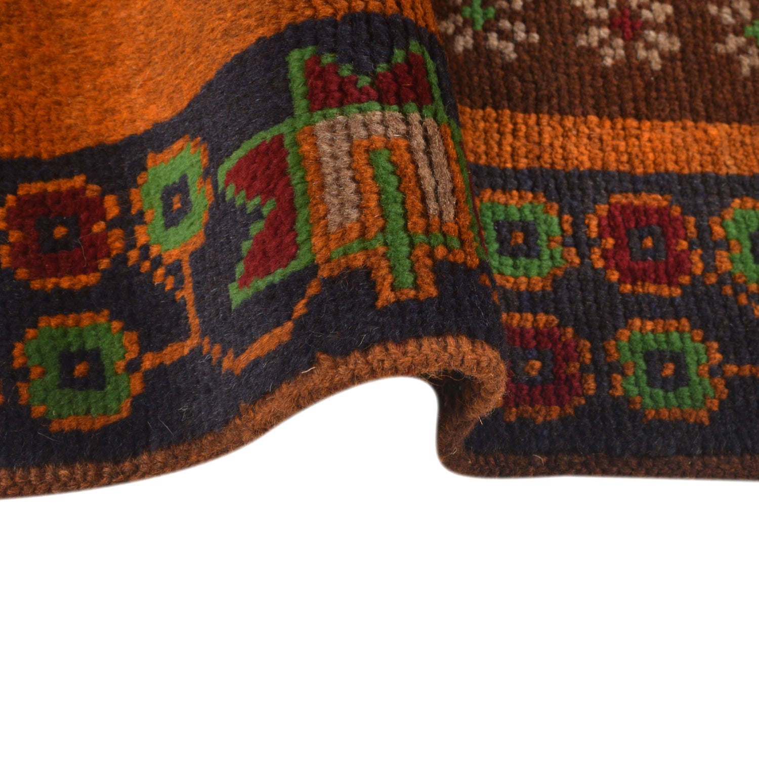 Baluchi Rug Handmade Orange Geometric 4x6 ft