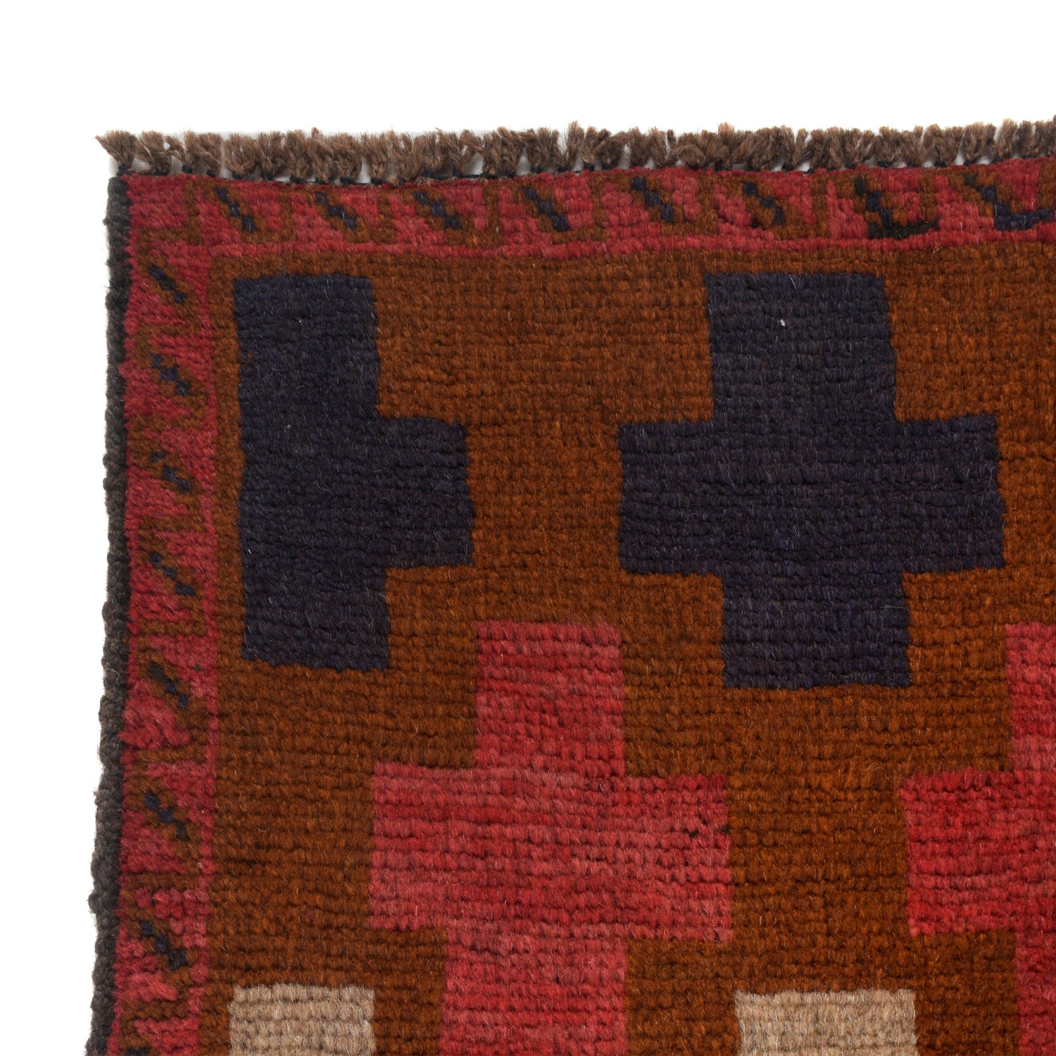 Baluchi Rug Handmade Brown Floral 4x6 ft