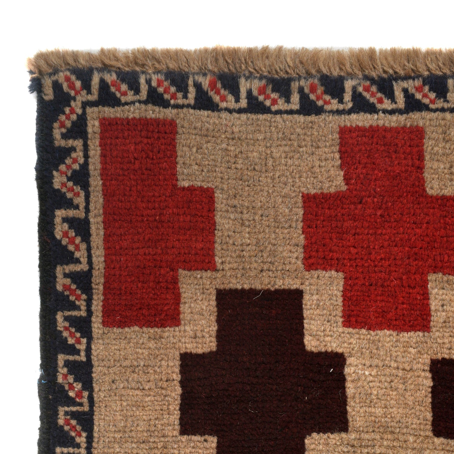 Baluchi Rug Handmade Tan Floral 4x6 ft