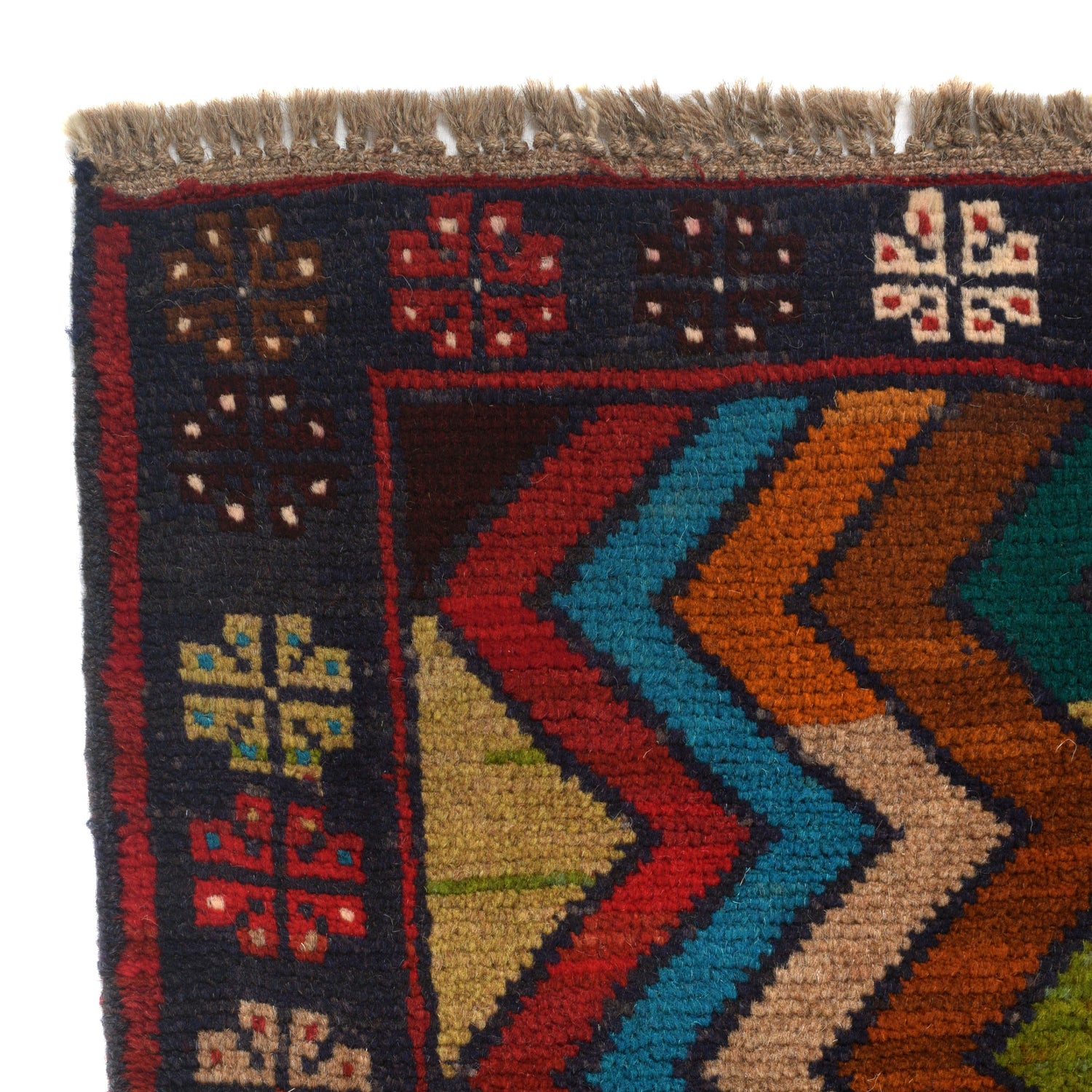 Baluchi Rug Handmade Multi Curvilinear 4x6 ft