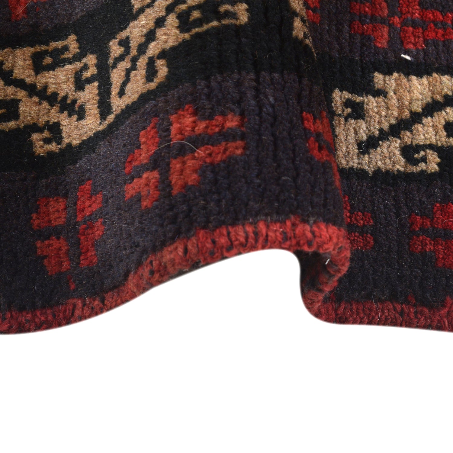 Baluchi Rug Handmade Red Geometric 4x6 ft