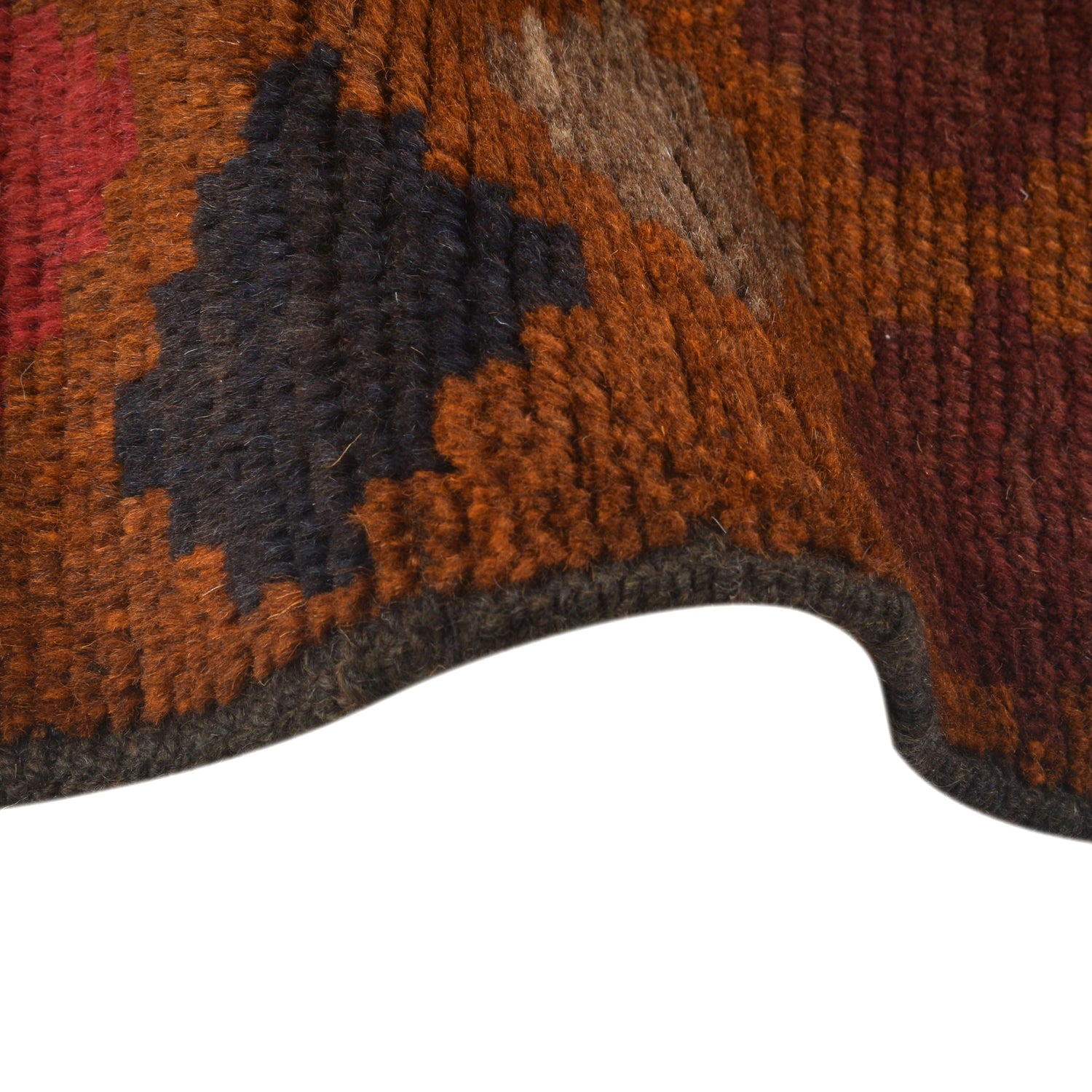 Baluchi Rug Handmade Brown Geometric 4x6 ft