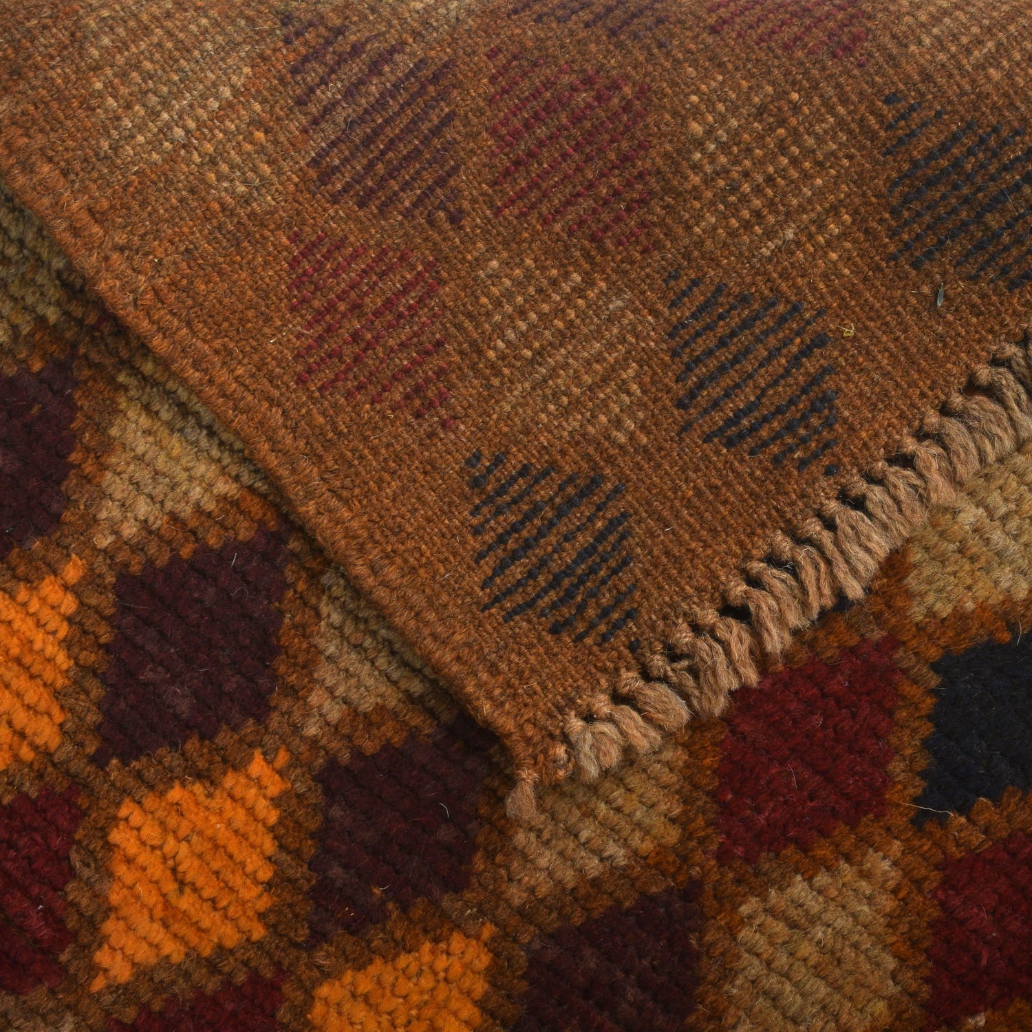 Baluchi Rug Handmade Orange Geometric 4x6 ft