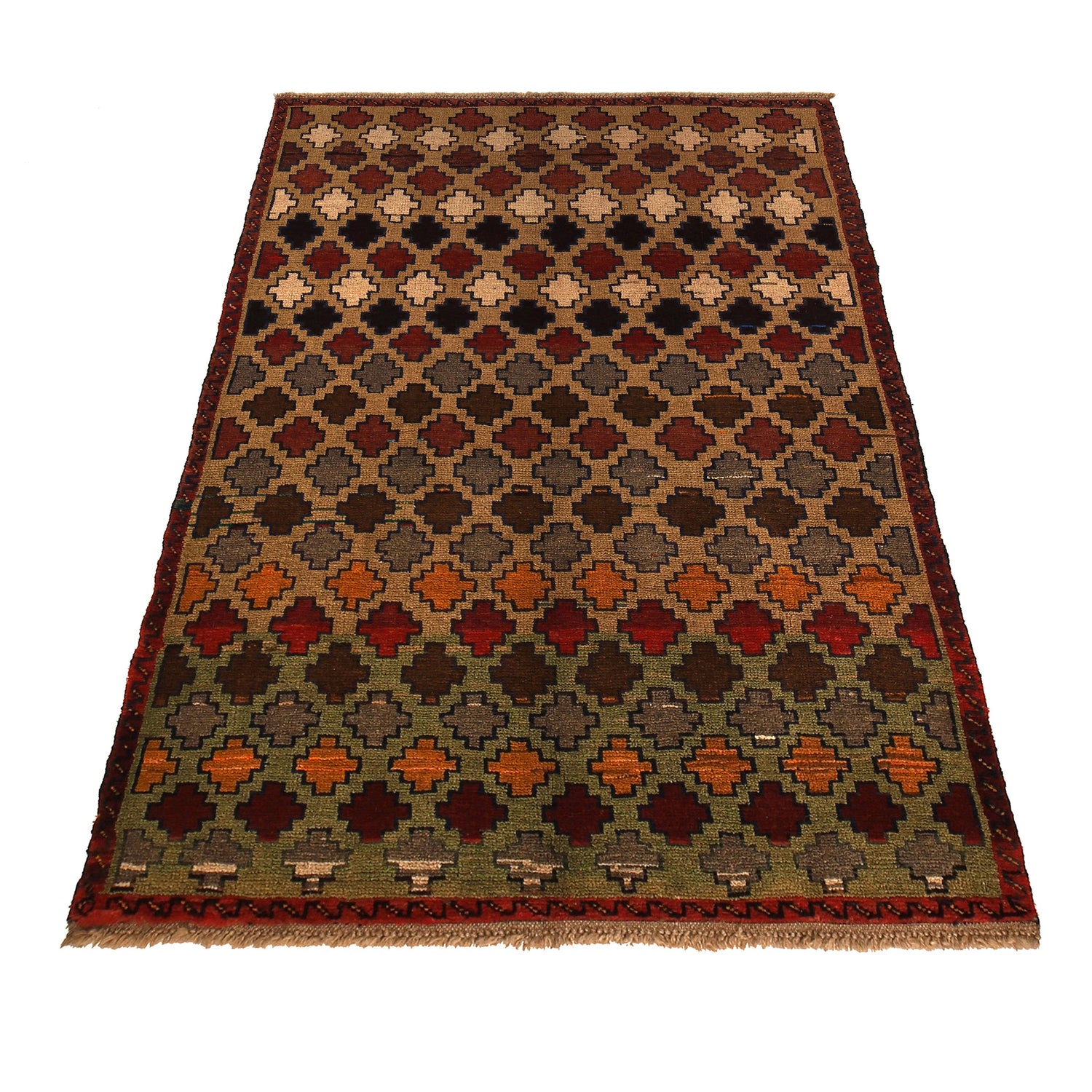 Baluchi Rug Handmade Multi Floral 4x6 ft