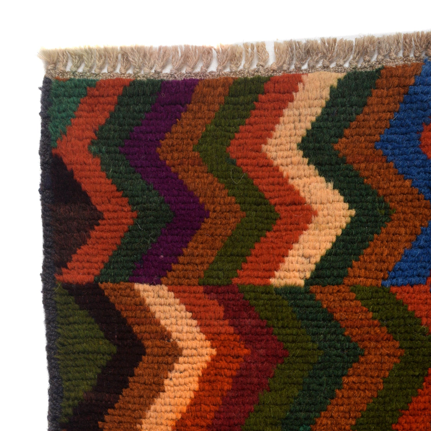 Baluchi Rug Handmade Multi Curvilinear 4x6 ft