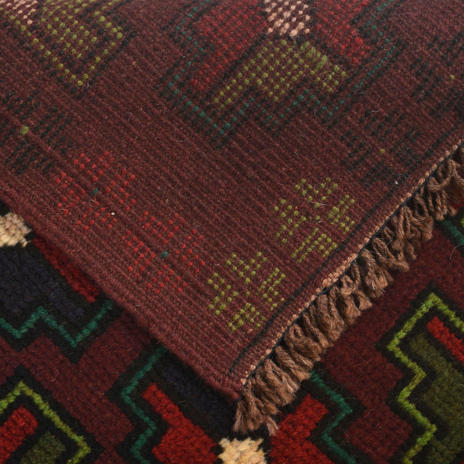 Baluchi Rug Handmade Multi Geometric 4x6 ft