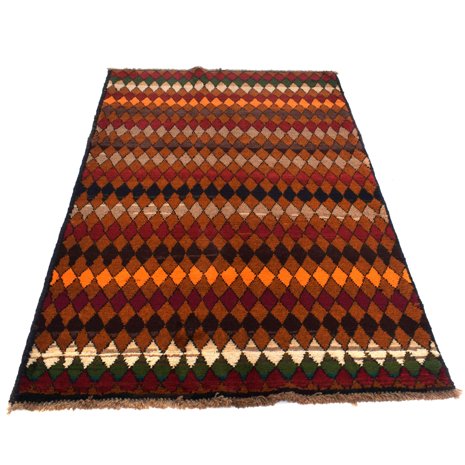 Baluchi Rug Handmade Multi Geometric 4x6 ft
