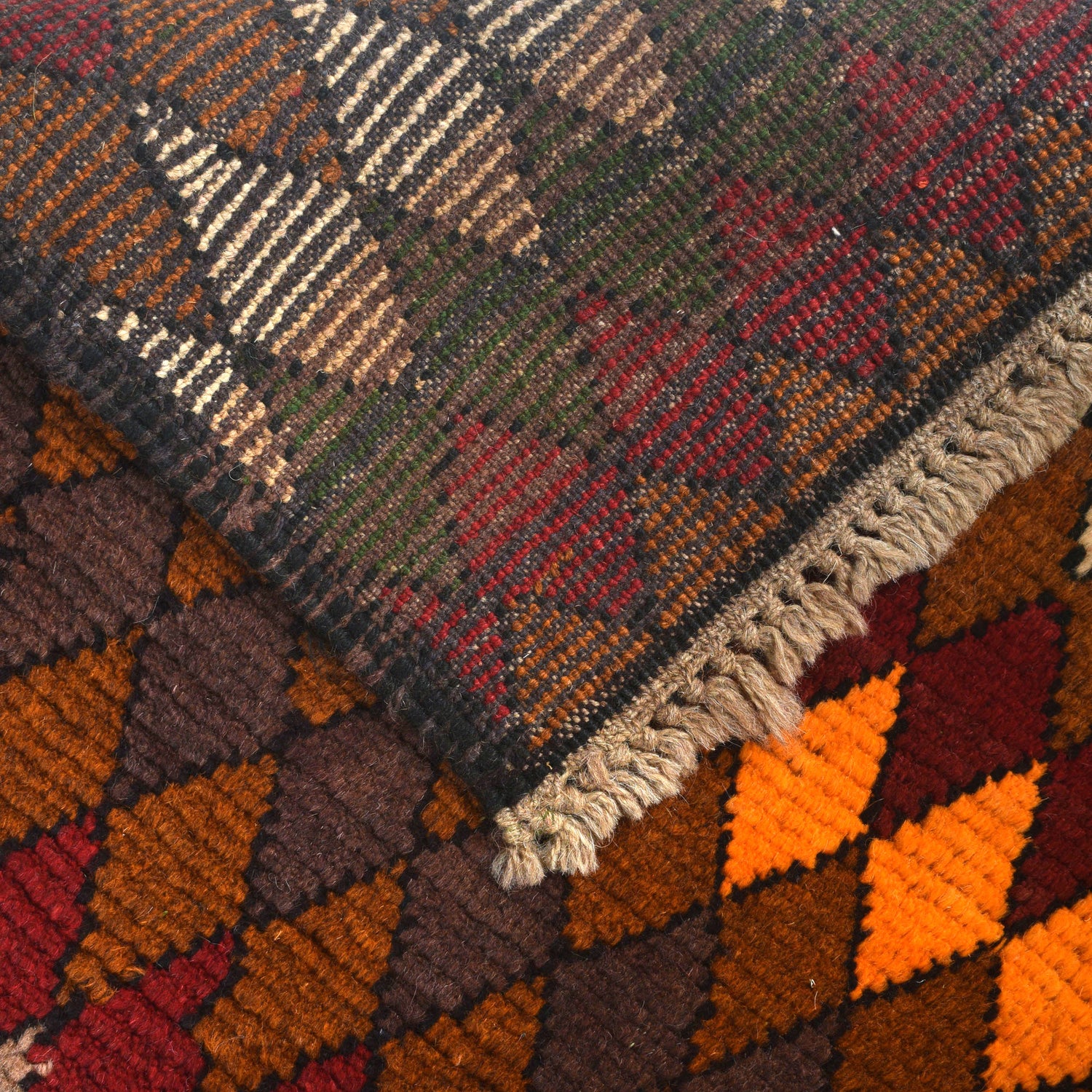 Baluchi Rug Handmade Multi Geometric 4x6 ft