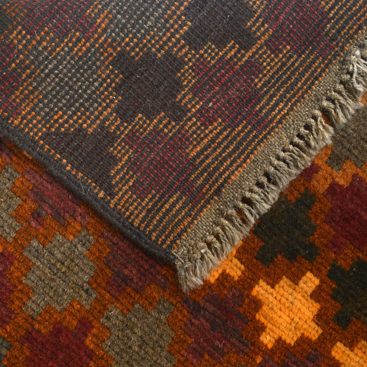 Baluchi Rug Handmade Multi Geometric 4x6 ft