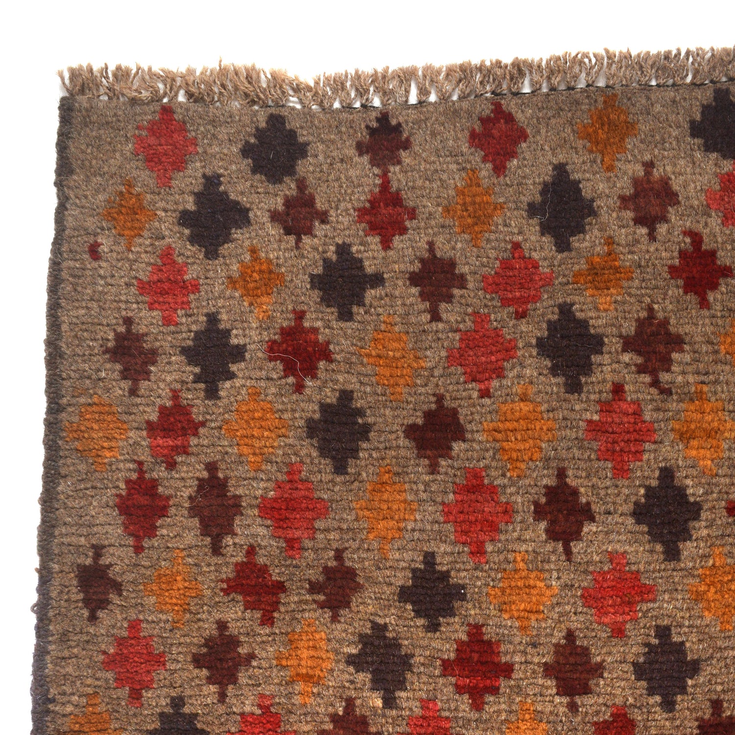 Baluchi Rug Handmade Tan Geometric 4x6 ft