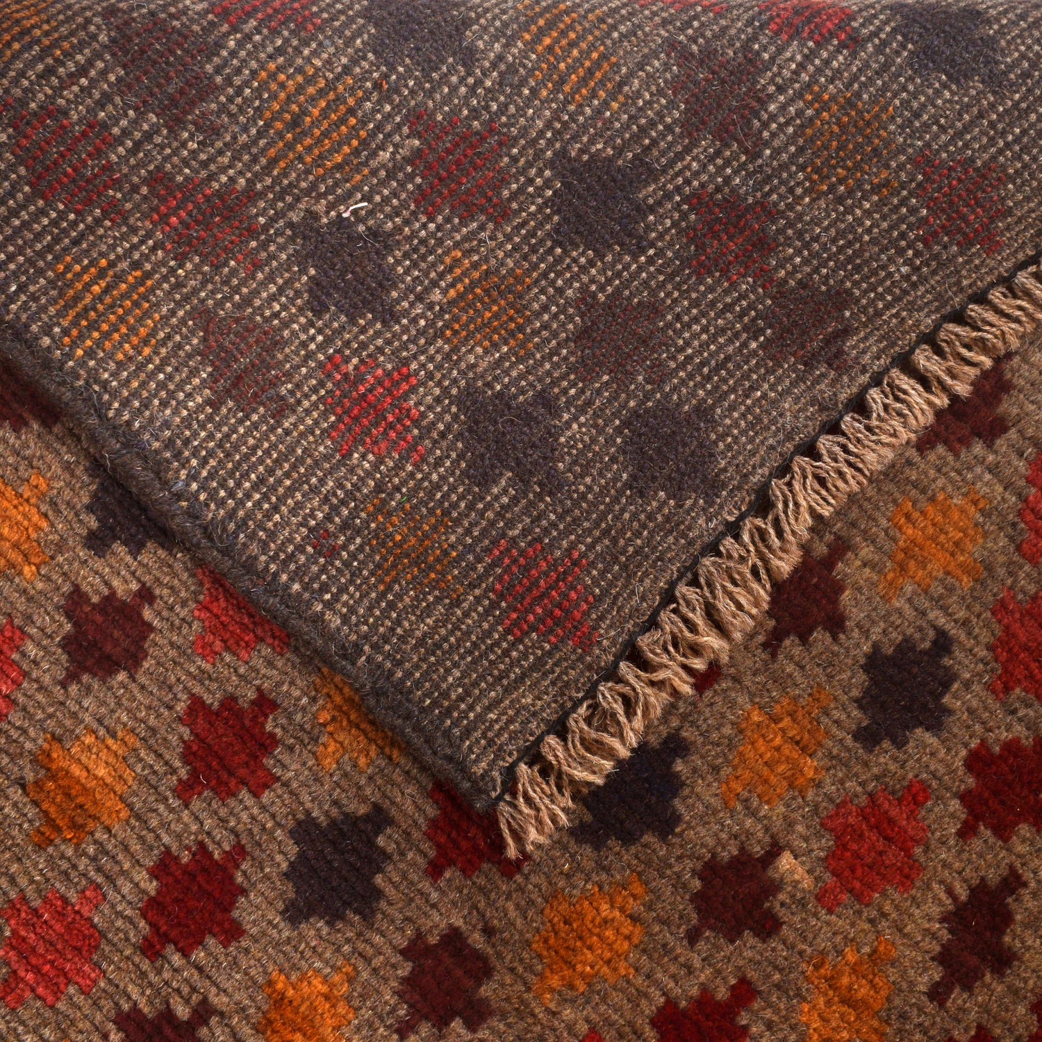 Baluchi Rug Handmade Tan Geometric 4x6 ft