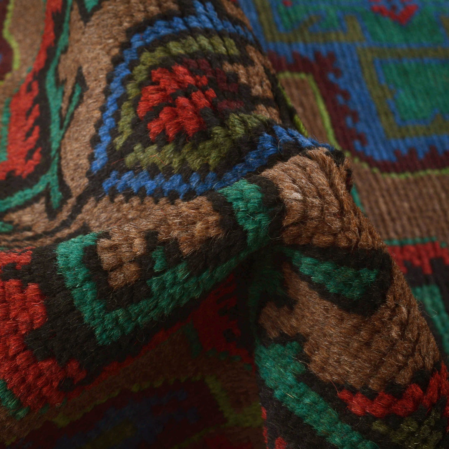 Baluchi Rug Handmade Light Brown Geometric 4x6 ft