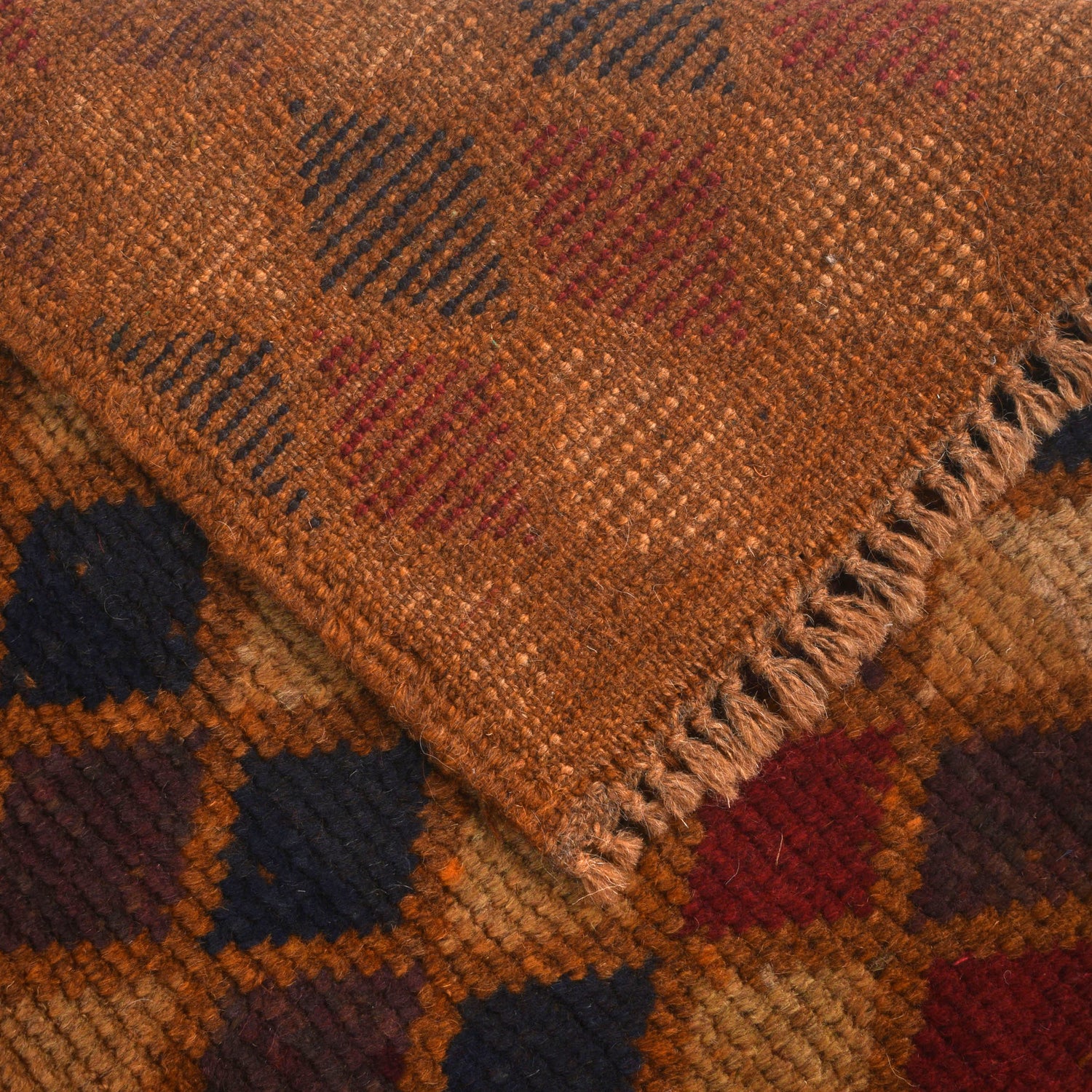 Baluchi Rug Handmade Orange Geometric 4x6 ft